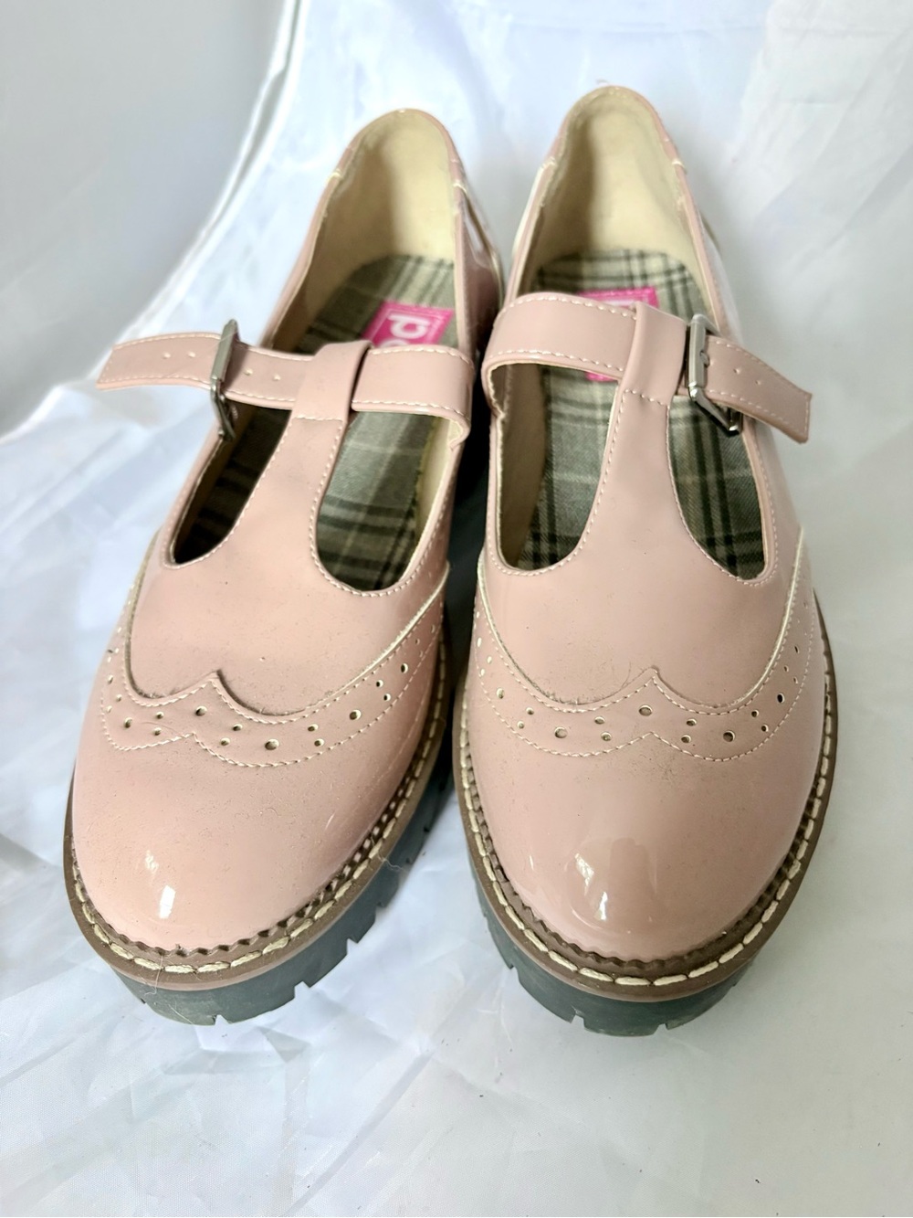 pop Patent Mary Jane Flats in Pale Dusty Pink
